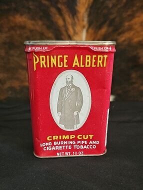 Prince Albert Crimp Cut Tobacco Tin - Red